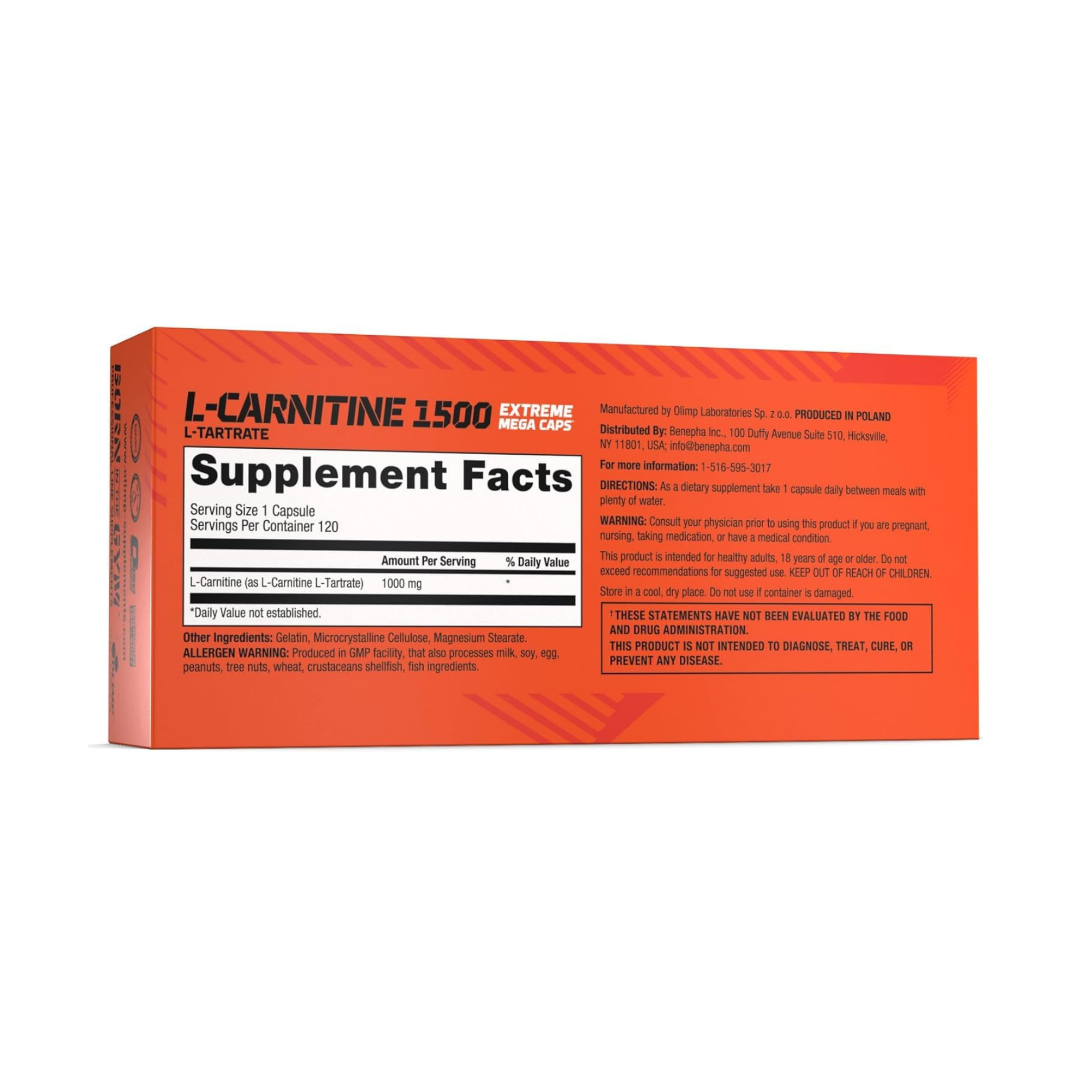 Olimp L-Carnitine 1500 Extreme Mega Caps® – 120 Capsules